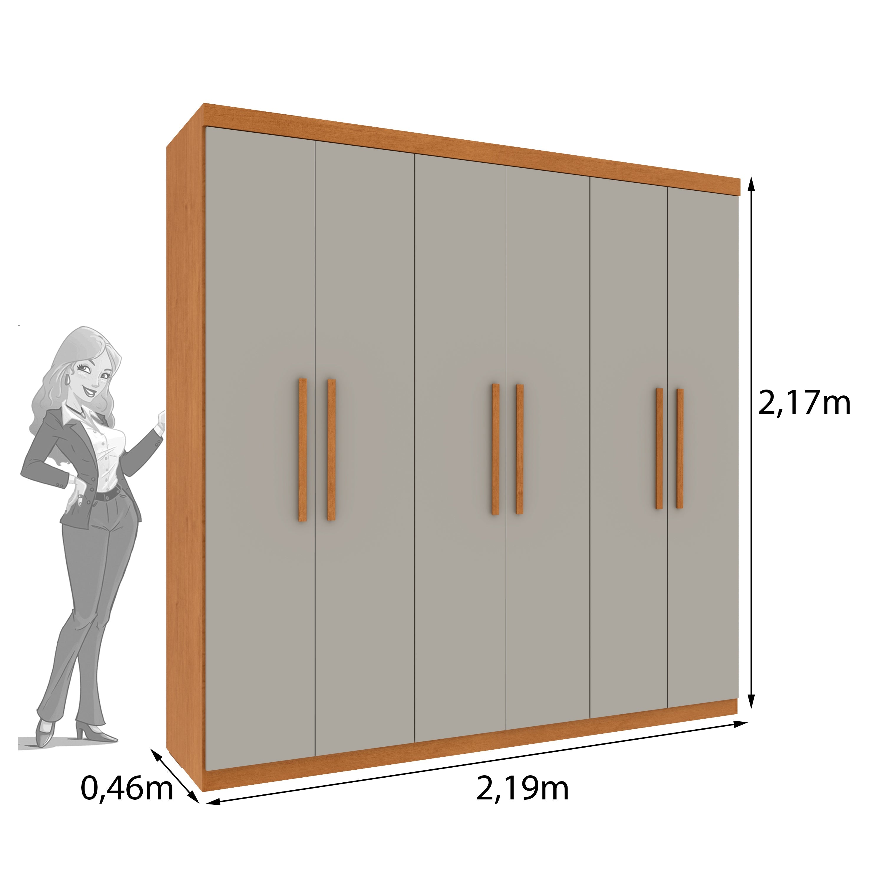 Guarda Roupa Casal 6 Portas Lagos Tcil Móveis