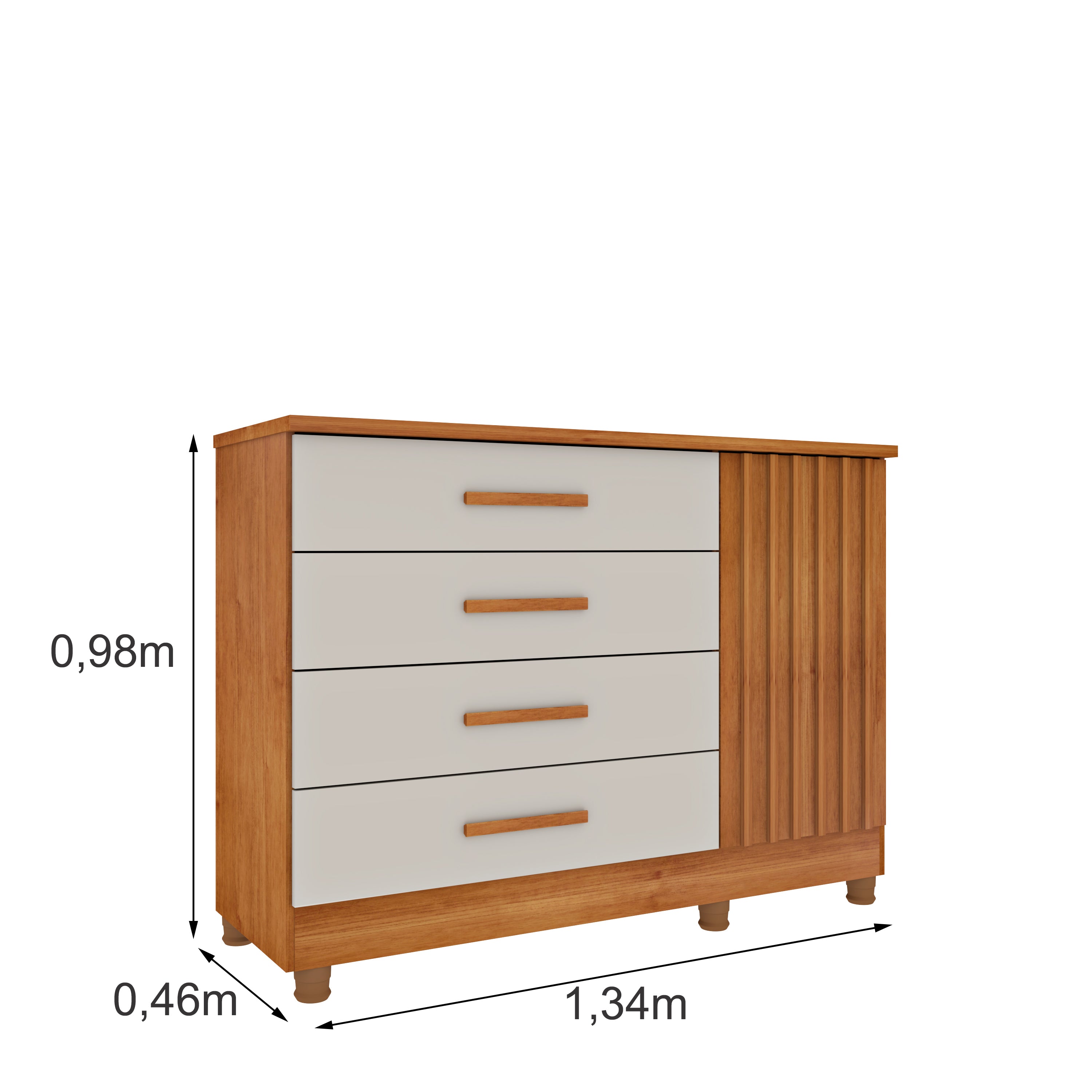 Cômoda Barcelona 1 Porta 4 Gavetas - Tcil Móveis