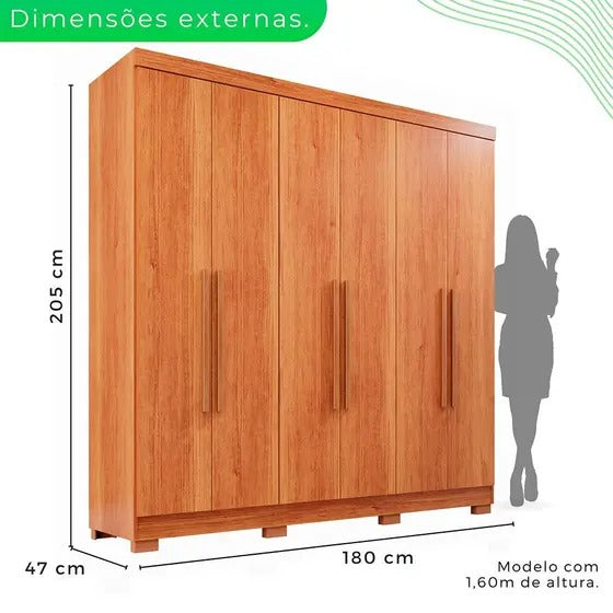 Guarda Roupa Casal 6 Portas Recife Salleto