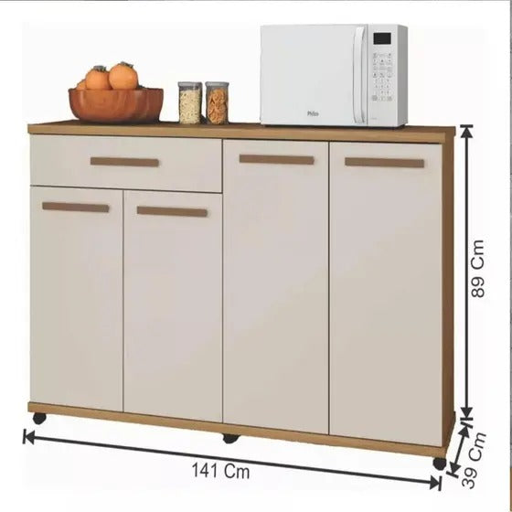 Balcão de Cozinha Campinas 4 Portas 1 Gaveta - Arte Móveis