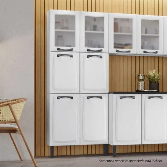 Paneleiro Cozinha Itatiaia Aço 6 Portas 2 Em Vidro New Premium