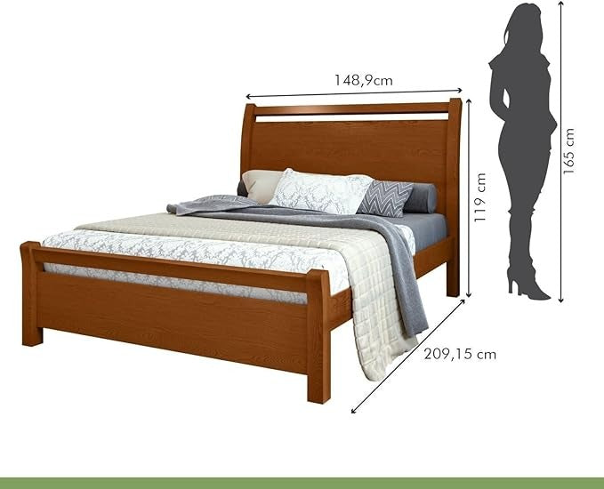 Cama Casal Reali 140 Amêndoa Clean - Lopas