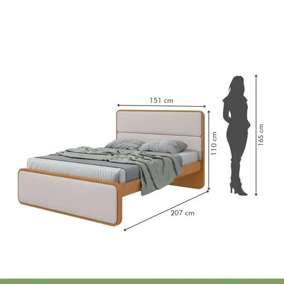 Cama Casal em Mdp/mdf 207x110cm Loop Courino - Móveis Lopas