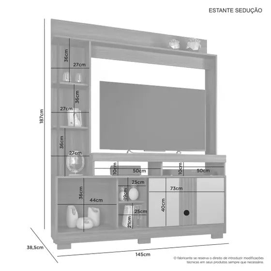 Estante Home Sedução TV até 49 Polegadas JCM Movelaria