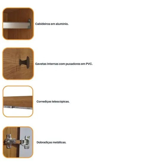 Guarda Roupa Veneza 6 Portas 4 Gavetas TCIL