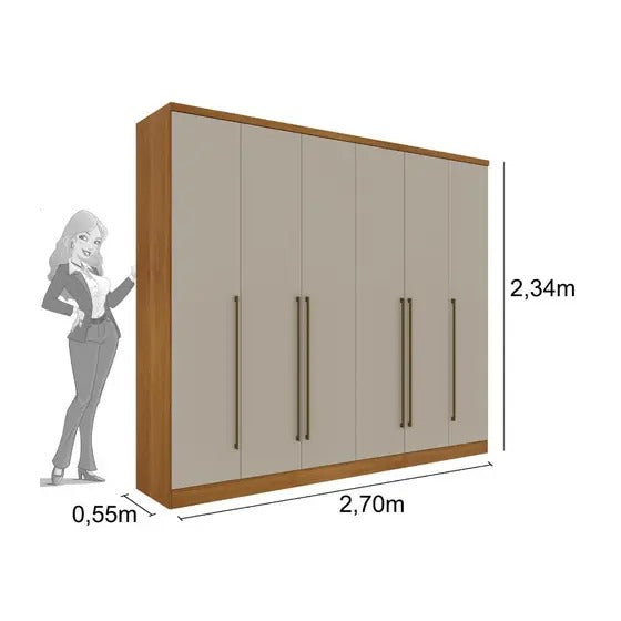 Guarda roupa casal 6 portas 8 gavetas sevilla - TCIL MÓVEIS