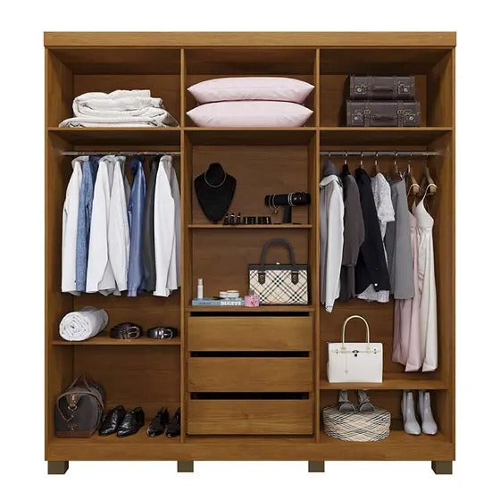 Guarda Roupa Casal 6 Portas 3 Gavetas Milão - Benetil Móveis