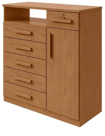 Cômoda 1 Porta 6 Gavetas 1 Nicho Da Vinci - Lopas
