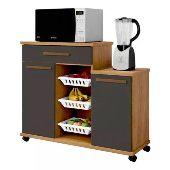 Armário Fruteira 2 Portas 3 Cestos 1 Gaveta Teresina Arte Móveis