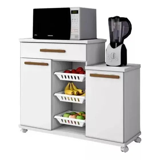 Armário Fruteira 2 Portas 3 Cestos 1 Gaveta Teresina Arte Móveis