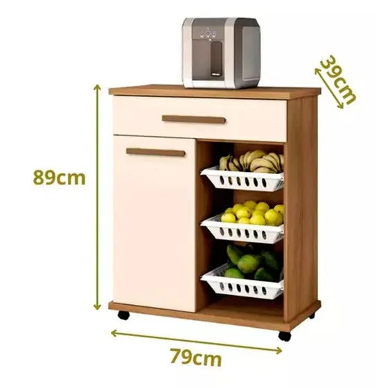 Fruteira 1 Porta 1 Gaveta 3 Cestos Goiânia Arte Móveis