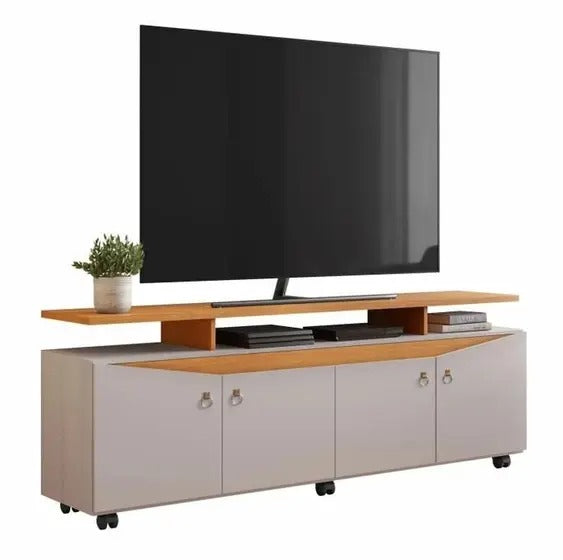 Rack Elogio Para Tv Até 65 - JCM Movelaria Off/Cinamomo