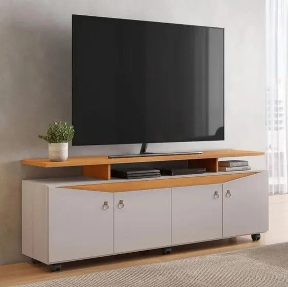 Rack Elogio Para Tv Até 65 - JCM Movelaria Off/Cinamomo