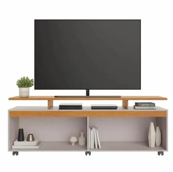 Rack Elogio Para Tv Até 65 - JCM Movelaria Off/Cinamomo