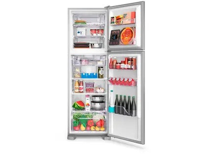 Geladeira Electrolux Frost Free 400L Turbo Congelamento Duplex Cor Inox DFX44