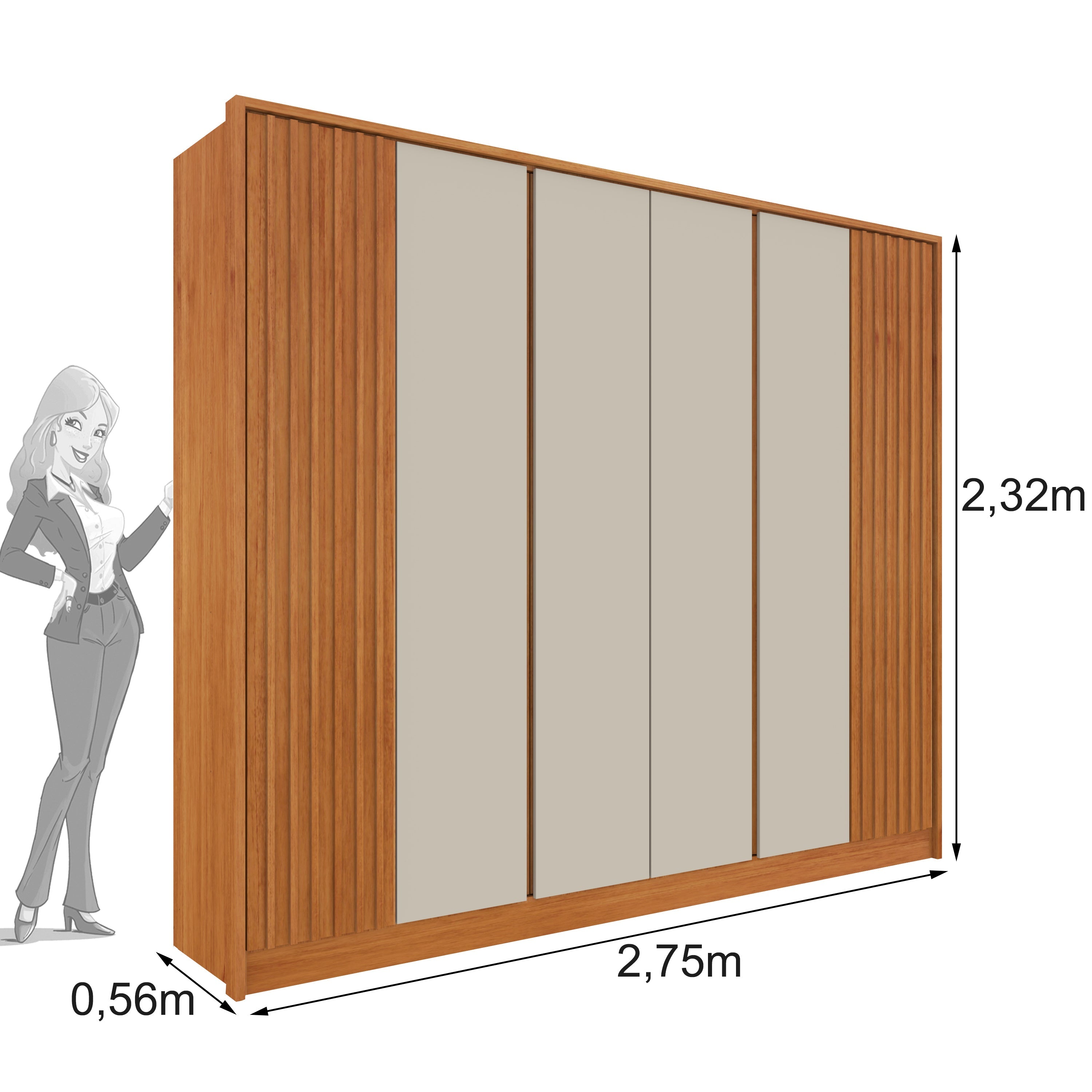 Guarda-Roupa Casal Barcelona 6 PT 6 GV