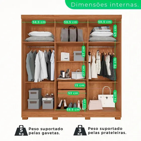 Guarda Roupa Casal 6 Portas Recife Salleto