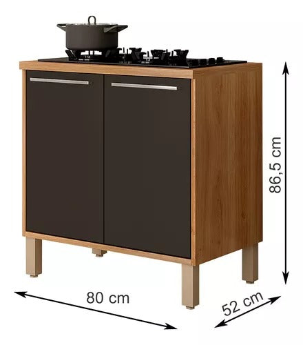 Armário Balcão P/cooktop 5 Bocas Cozinha Multiuso Paris Salleto