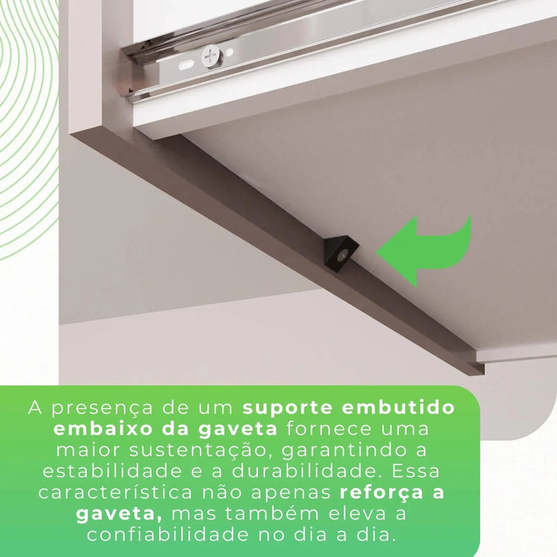 Armário de Cozinha New Siena 6 Portas 1 Gaveta Salleto