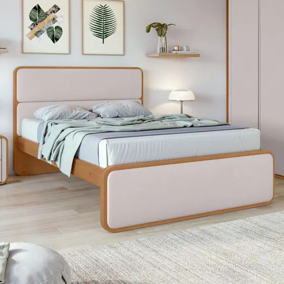 Cama Casal em Mdp/mdf 207x110cm Loop Courino - Móveis Lopas