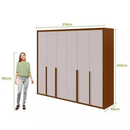Guarda Roupa Casal 6 Portas 100% MDF Imperatore Lopas
