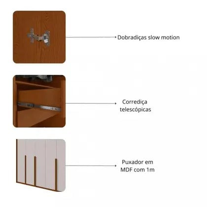 Guarda Roupa Casal 6 Portas 100% MDF Imperatore Lopas