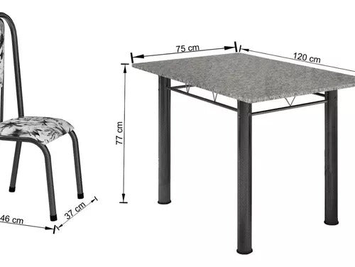 Conjunto Mesa Tubular Com 4 Cadeiras Atenas - Tubulares Gol