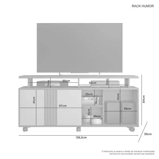 Rack para TV até 58 Polegadas Humor JCM - JCM Movelaria
