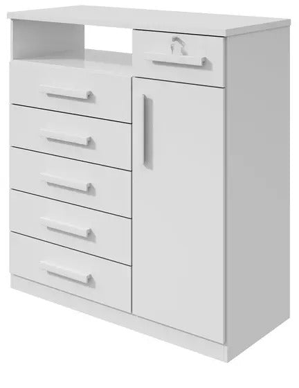 Cômoda 1 Porta 6 Gavetas 1 Nicho Da Vinci - Lopas