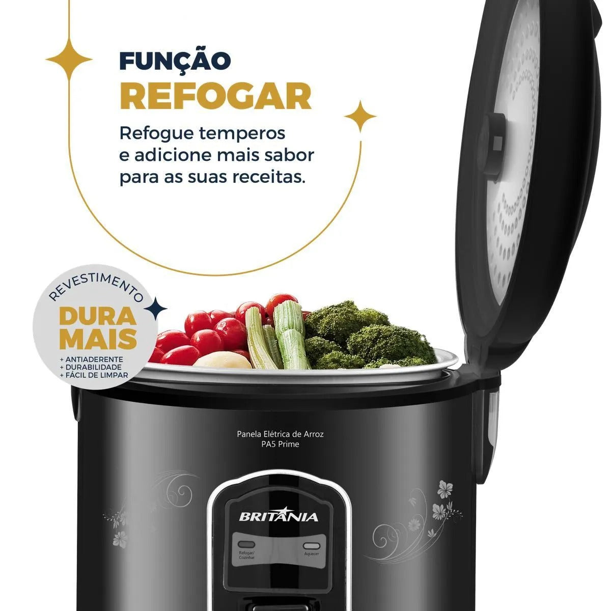 Panela Elétrica de Arroz Britânia Prime Preta 5 Xícaras PA5