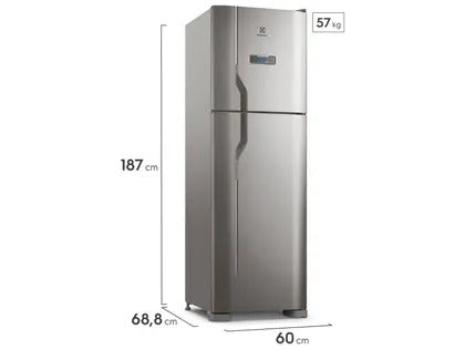 Geladeira Electrolux Frost Free 400L Turbo Congelamento Duplex Cor Inox DFX44